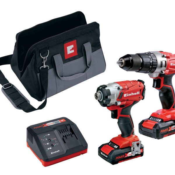 EINHELL Power X-Change Combi & Impact Driver Twin Pack 18V 2 x 2.0Ah Li-ion
