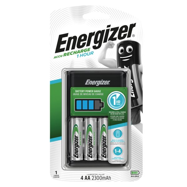 ENERGIZER® 1 Hour Charger plus 4 x AA 2300 mAh Batteries