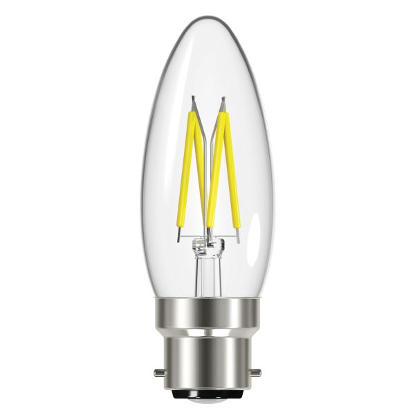 ENERGIZER® LED BC (B22) Candle Filament Non-Dimmable Bulb, Warm White 250 lm 2.3W