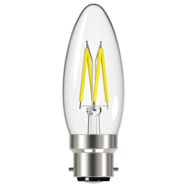 ENERGIZER® LED BC (B22) Candle Filament Non-Dimmable Bulb, Warm White 470 lm 4W