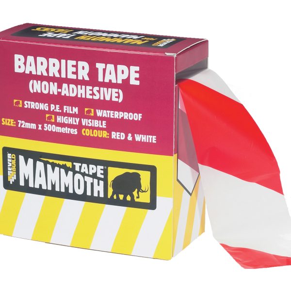EVERBUILD Barrier Tape Red / White 72mm x 500m