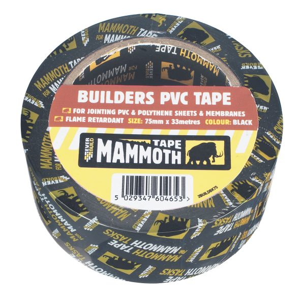 EVERBUILD Builder's PVC Tape 75mm x 33m Black