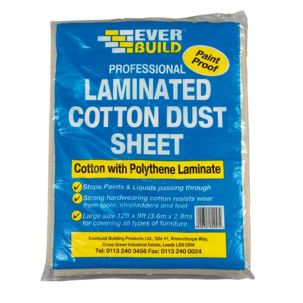 EVERBUILD Laminated Cotton Dust Sheet 3.6 x 2.7m