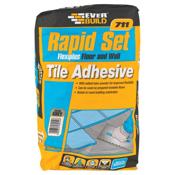 EVERBUILD 711 TileSet Flexiplus Tile Adhesive Grey 20kg