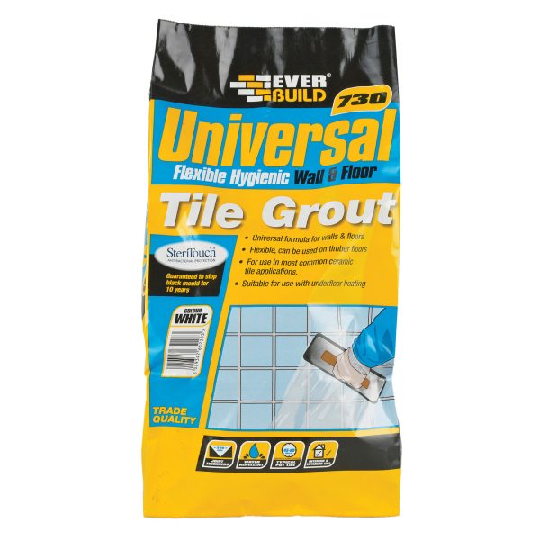 EVERBUILD 730 Uniflex Hygienic Tile Grout Grey 5kg