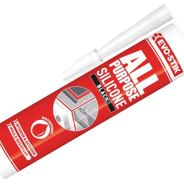 EVO-STIK 112872 All Purpose Flex Silicone Sealant Black C20