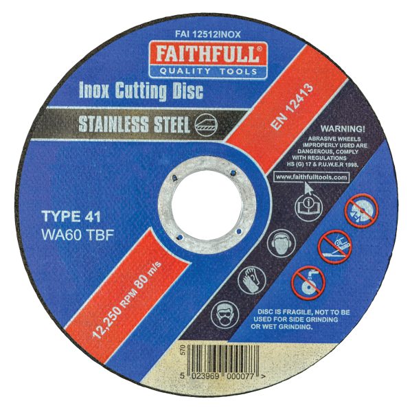 FAITHFULL Inox Cutting Disc 115 x 1.2 x 22.23mm