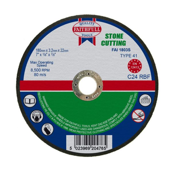 FAITHFULL Stone Cut Off Disc 180 x 3.2 x 22.23mm
