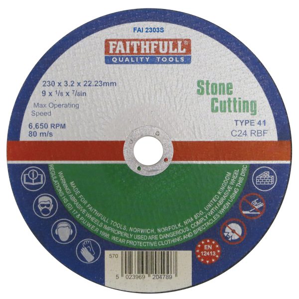 FAITHFULL Stone Cut Off Disc 230 x 3.2 x 22.23mm