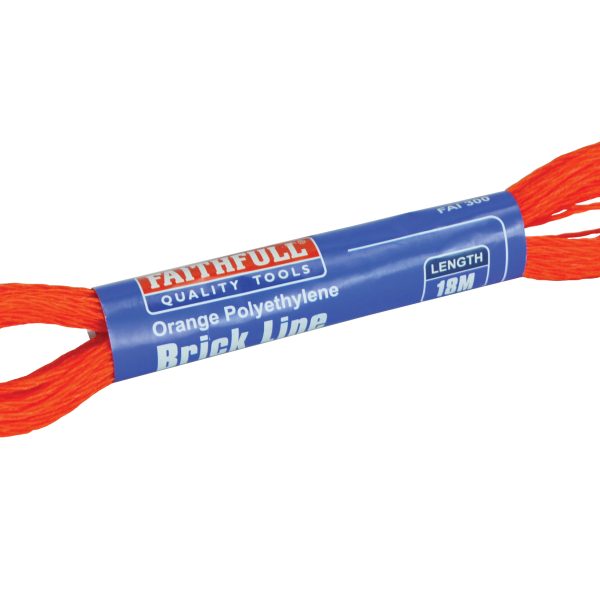 FAITHFULL 300 Polyethylene Brick Line 18m (59ft) Orange (Box 12)