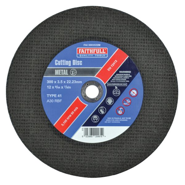 FAITHFULL Metal Cut Off Disc 300 x 3.5 x 22.23mm