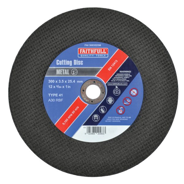FAITHFULL Metal Cut Off Disc 300 x 3.5 x 25.4mm
