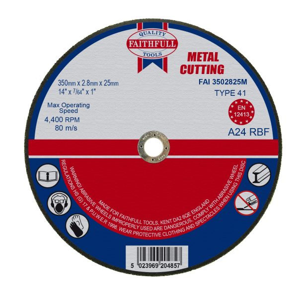 FAITHFULL Metal Cut Off Disc 355 x 2.8 x 25.4mm