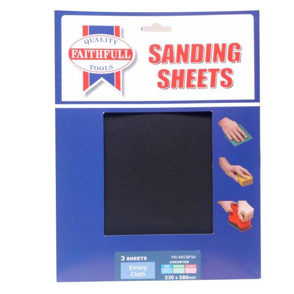 FAITHFULL Alox Cloth Sheets 230 x 280mm Assorted (3)