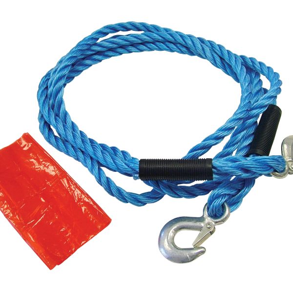 FAITHFULL Tow Rope 4m Metal Hooks 2 Tonne
