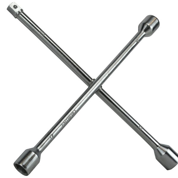 FAITHFULL 4-Way Wheel Brace Chrome Plated 14in