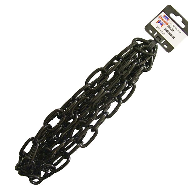 FAITHFULL Black Japanned Chain 6.0mm x 2.5m - Max. Load 250kg