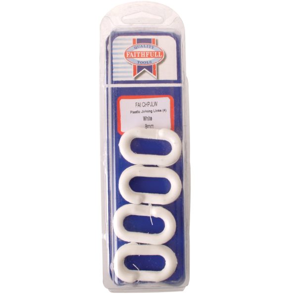 FAITHFULL Plastic Joining Links 8mm White (Pack 4)