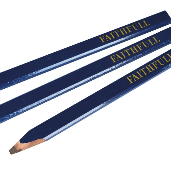 FAITHFULL Carpenter's Pencils - Blue / Soft (Pack 3)