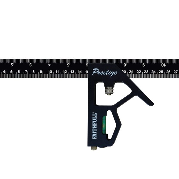FAITHFULL Prestige Combination Square Black Aluminium 300mm (12in)