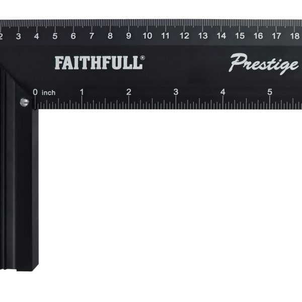 FAITHFULL Prestige Try Square Black Aluminium 200mm (8in)