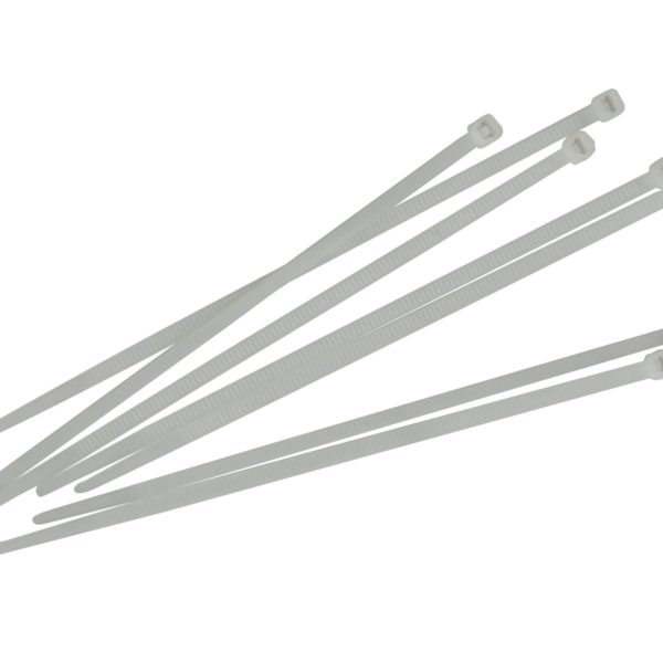 FAITHFULL Cable Ties White 4.8 x 250mm (Pack 100)