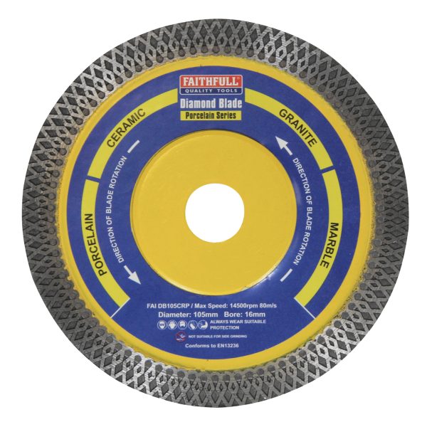 FAITHFULL Porcelain Diamond Blade 105 x 16mm