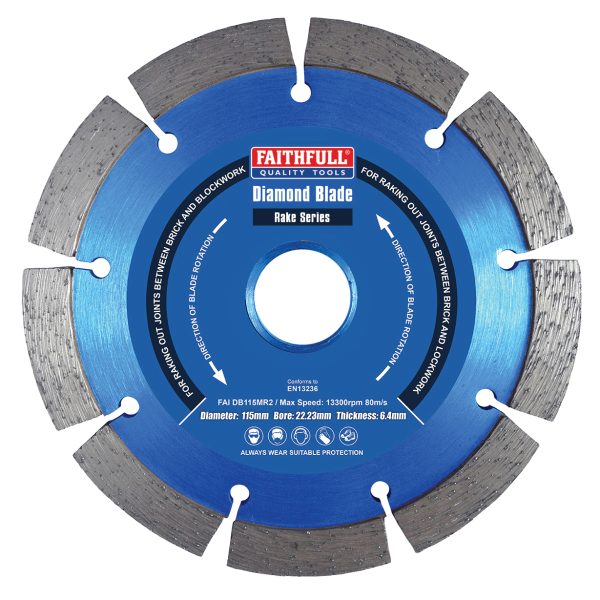 FAITHFULL Mortar Raking Diamond Blade 115 x 22mm