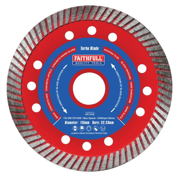 FAITHFULL Turbo Cut Diamond Blade 115 x 22mm