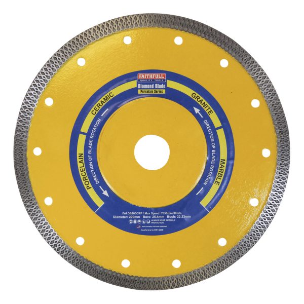 FAITHFULL Porcelain Diamond Blade 200 x 25.4mm