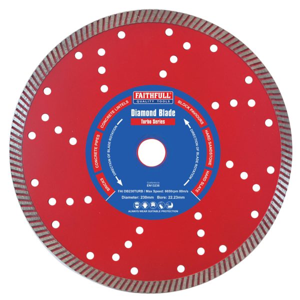 FAITHFULL Turbo Cut Diamond Blade 230 x 22mm