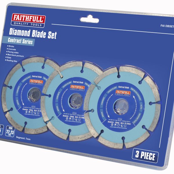 FAITHFULL Contract Diamond Blades 115 x 22.2mm (Pack 3)