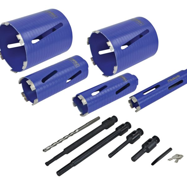 FAITHFULL Diamond Core Drill Kit & Case Set of 11