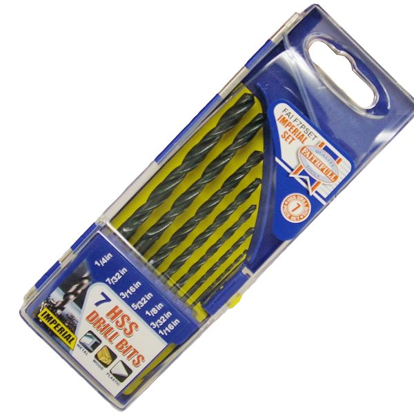 FAITHFULL HSS Drill Bit Set of 7 1/16-1/4 x 1/32