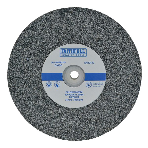 FAITHFULL General Purpose Grinding Wheel 200 x 25mm Medium Alox