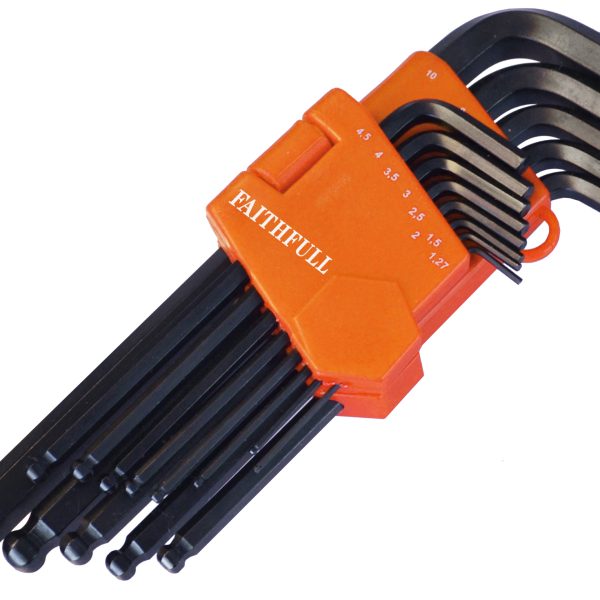 FAITHFULL Ball End Long Arm Hexagon Key Set, 13 Piece (1.3-10mm)