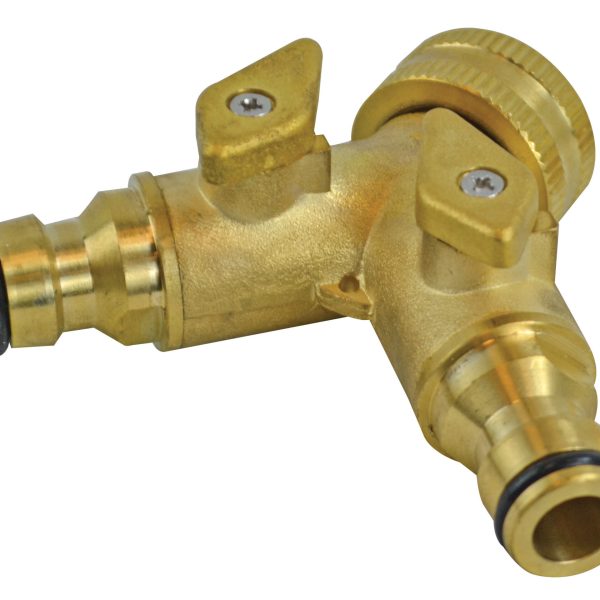 FAITHFULL 2 Way Shut Off Valve 19mm (3/4in) to 2 x 12.5mm (1/2in)