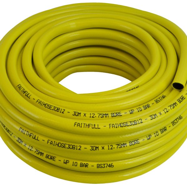 FAITHFULL Heavy-Duty Reinforced Builder's Hose 30m 12.5mm (1/2in) Diameter