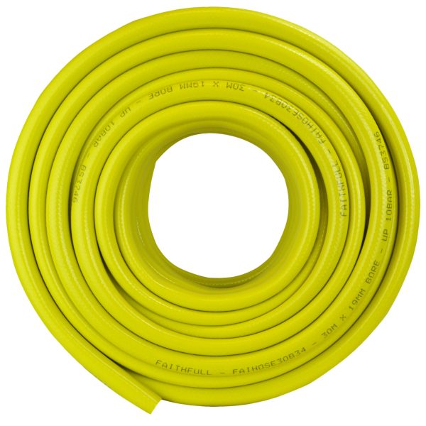 FAITHFULL Heavy-Duty Reinforced Builder's Hose 30m 19mm (3/4in) Diameter