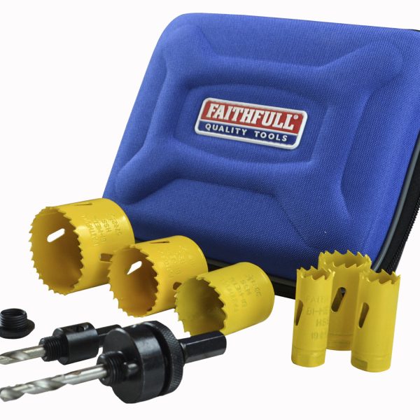 FAITHFULL Universal Varipitch Holesaw Plumber's Kit, 9 Piece 19-57mm