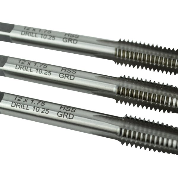FAITHFULL HSS Straight Flute Tap Set M12 x 1.75, 3 Piece