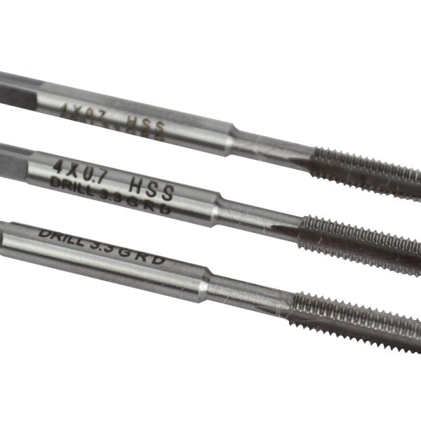 FAITHFULL HSS Straight Flute Tap Set M4 x 0.7, 3 Piece