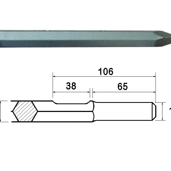 FAITHFULL Kango Shank Point 450mm (914113)