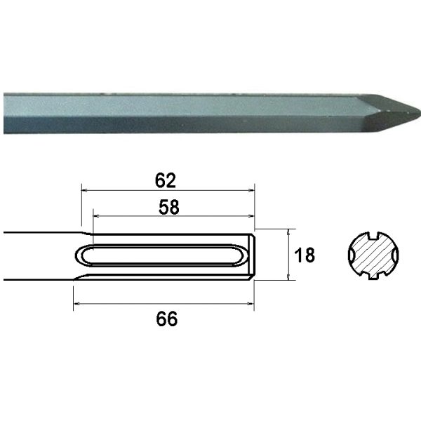 FAITHFULL SDS Max Point 300mm