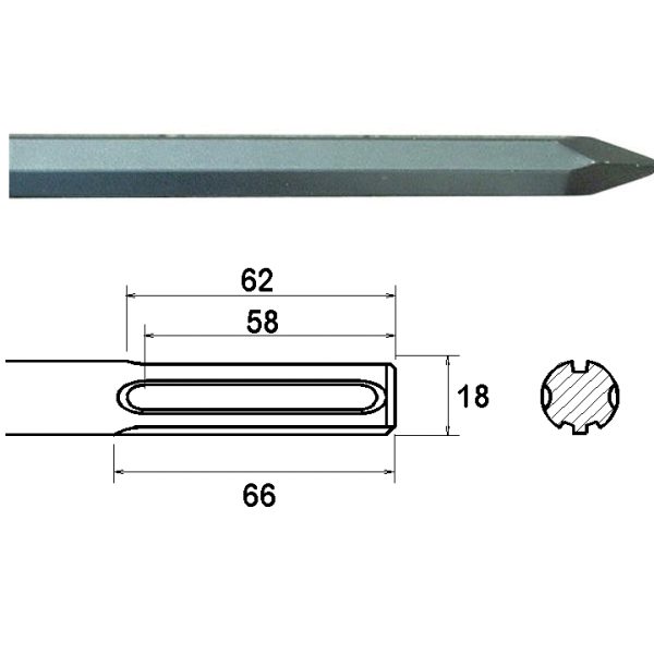 FAITHFULL SDS Max Point 400mm