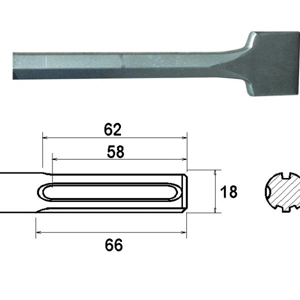 FAITHFULL SDS Max Straight Scaling Chisel 50 x 400mm