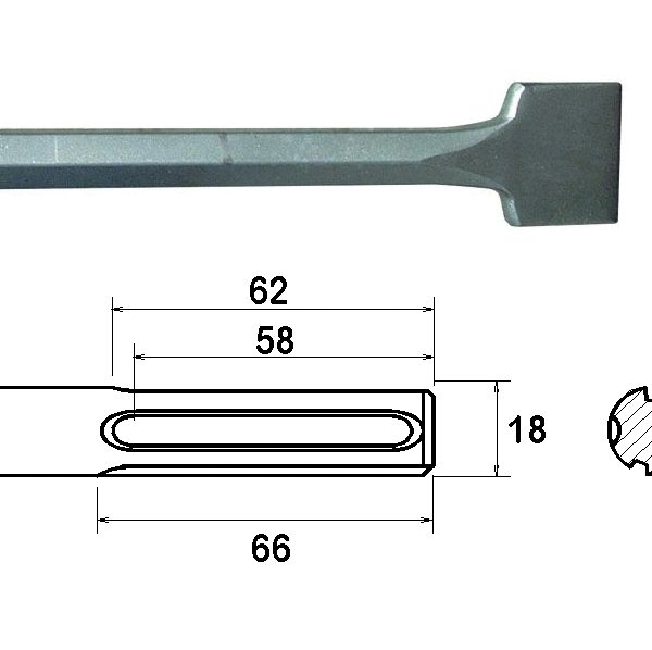 FAITHFULL SDS Max Straight Scaling Chisel 75 x 300mm