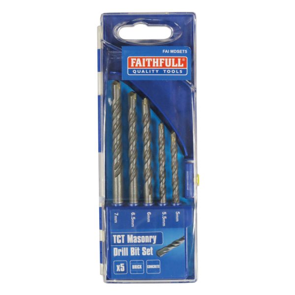 FAITHFULL Standard Masonry Drill Set, 5 Piece 5-7mm