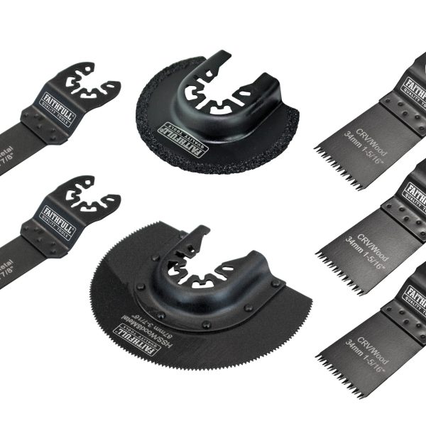 FAITHFULL Multi-Function Tool Blade Set, 7 Piece