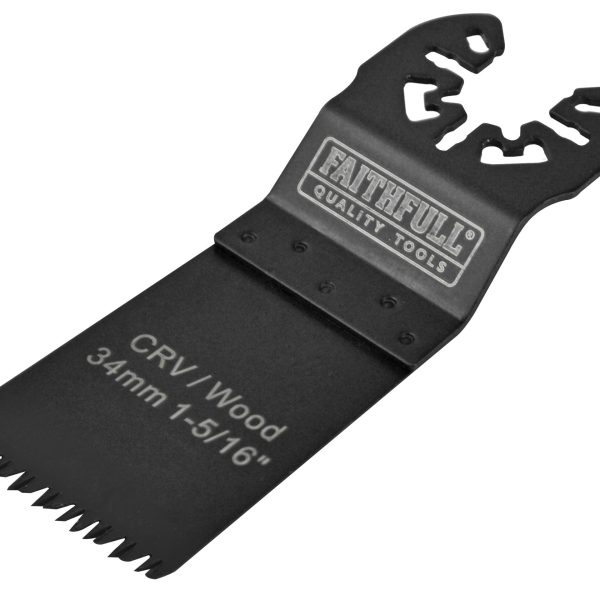 FAITHFULL Multi-Function Tool CrV Flush Cut Wood Blade Ground Side Set 34mm (Box 100)